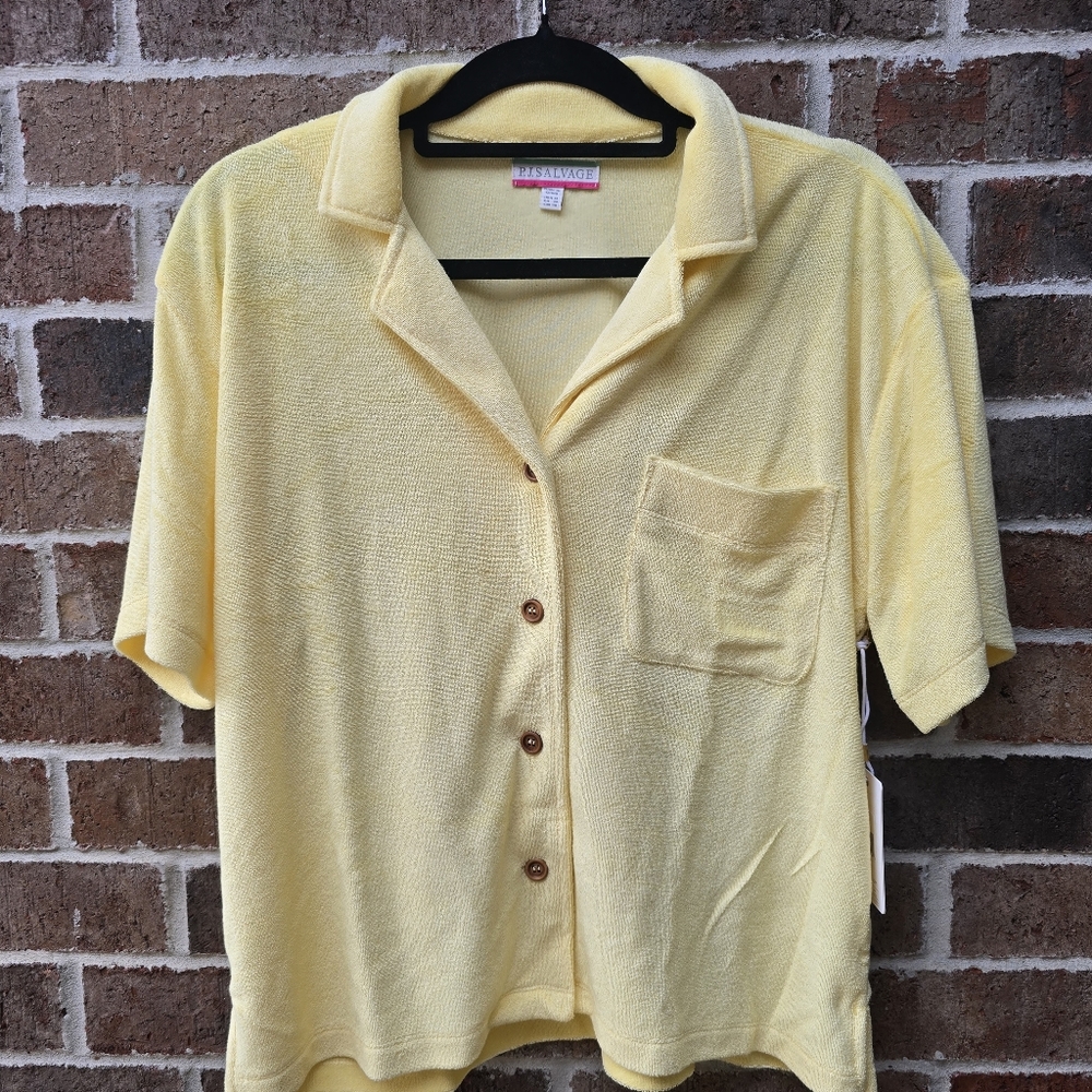 P.J. Salvage Yellow Button Down Top